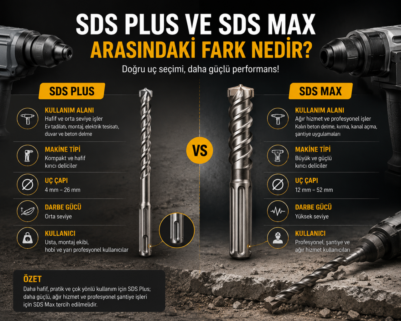 SDS Plus ve SDS Max Arasındaki Fark Nedir?