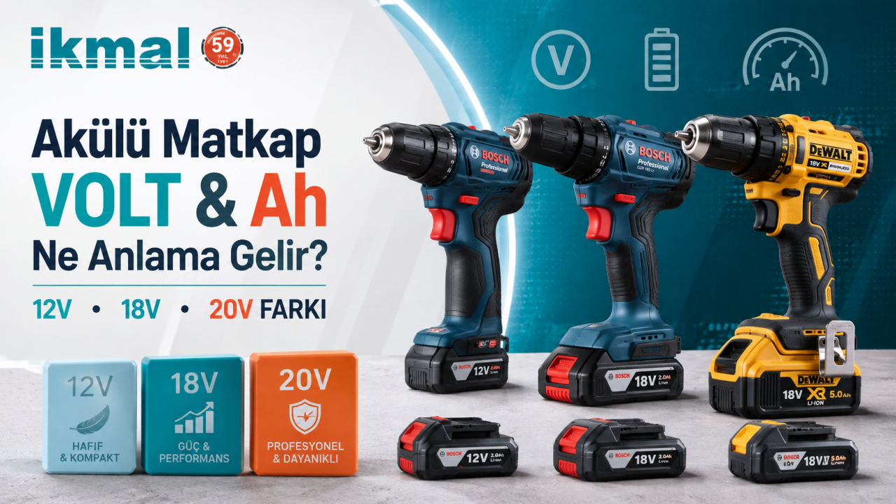 Akülü Matkap: Volt ve Ah Ne Anlama Gelir? 12V, 18V ve 20V Farkı