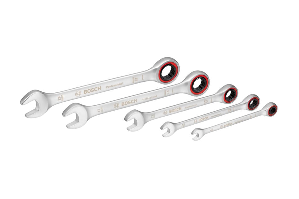 Bosch Profesyonel Cırcırlı Kombine Anahtar Seti 5 Parça 1600A02Z3D