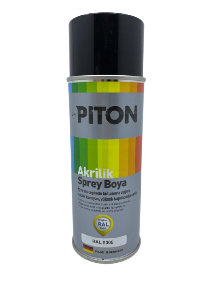 Piton Akrilik Sprey Boya 400 ml RAL9005 Parlak Siyah