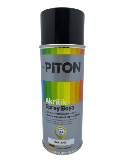 Piton Akrilik Sprey Boya 400 ml RAL9005 Parlak Siyah