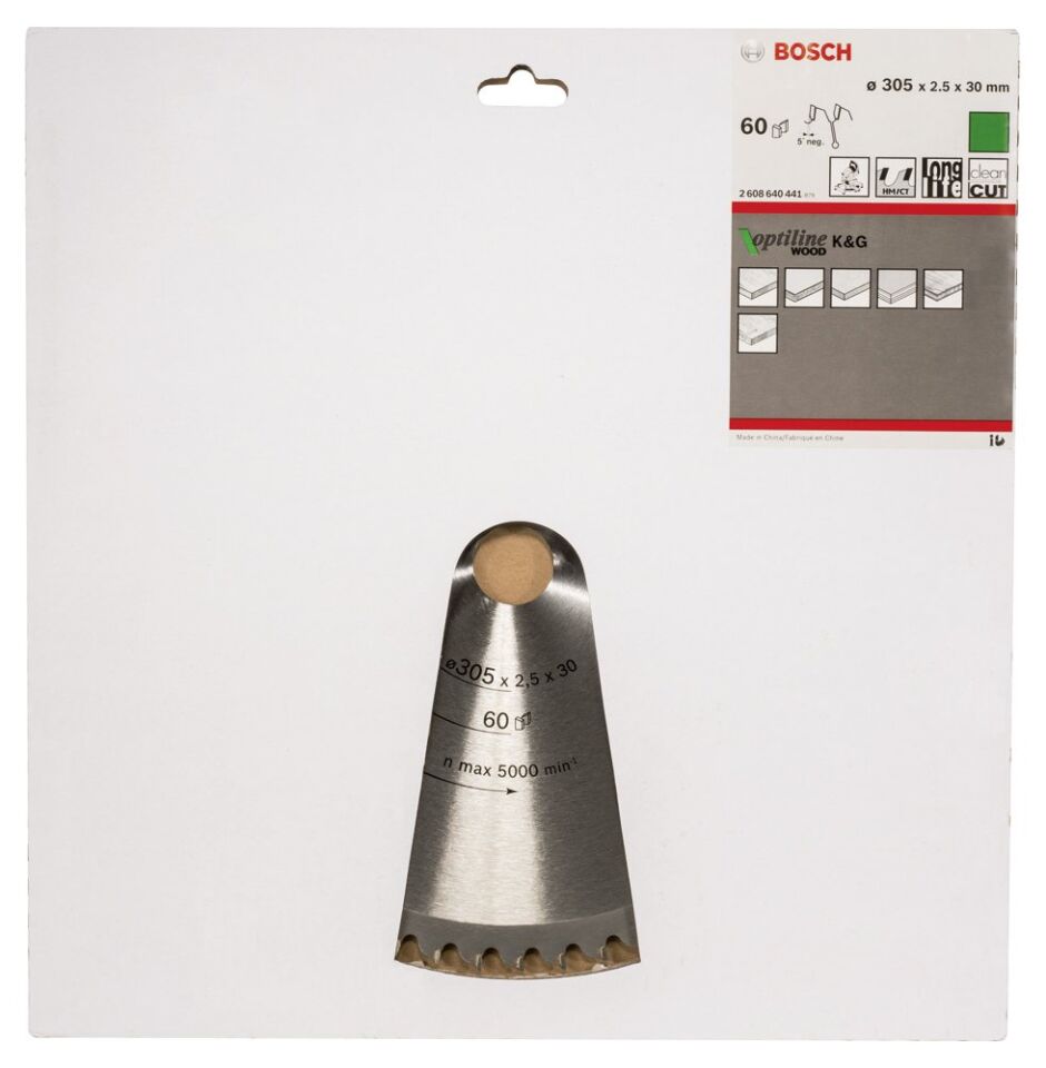 Bosch - Optiline Serisi Ahşap için Daire Testere Bıçağı 305*30 mm 60 Diş