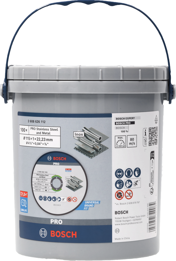 Bosch Profesyonel 115x1 Kesici Taş 100’lü Metal ve Paslanmaz Çelik 2608626112