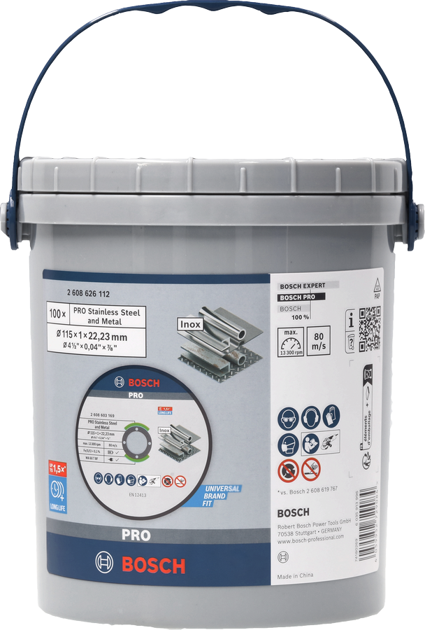 Bosch Profesyonel 115x1 Kesici Taş 100’lü Metal ve Paslanmaz Çelik 2608626112