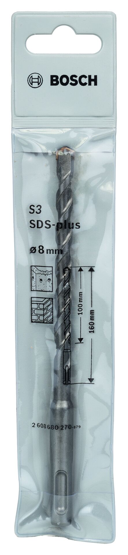 Bosch - Plus-1 Serisi, SDS-plus Kırıcı Delici Matkap Ucu 8*160 mm