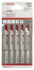 Bosch - Temiz Kesim Serisi PVC İçin T 102 H Dekupaj Testeresi Bıçağı - 5'Li Paket