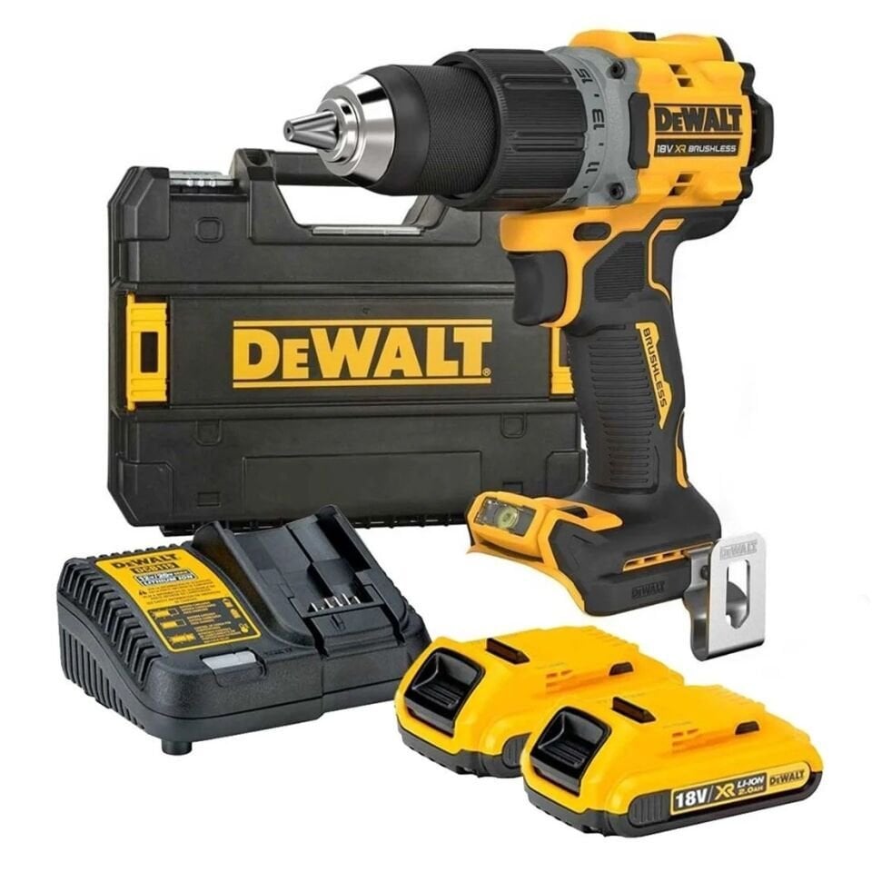 Dewalt DCD800D2T 18V 2.0 Ah Kömürsüz Vidalama Makinası Çift Akülü