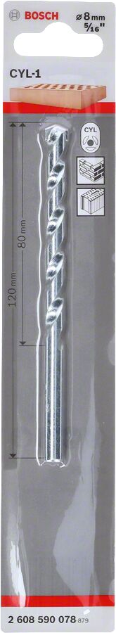 Bosch - cyl-1 Serisi, Beton Matkap Ucu 8*120 mm