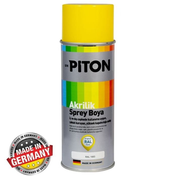 Piton Akrilik Sprey Boya 400 ml RAL1003 Sinyal Sarı