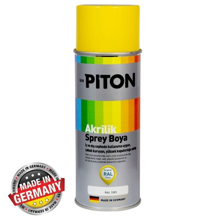 Piton Akrilik Sprey Boya 400 ml RAL1003 Sinyal Sarı