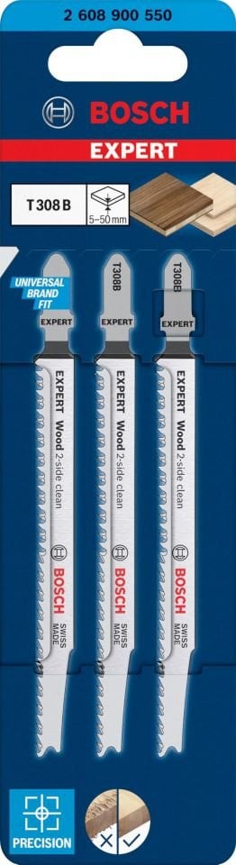 Bosch Ekstra Temiz Kesim Serisi Ahşap İçin T 308 B Dekupaj Testeresi Bıçağı - 3'Lü Paket