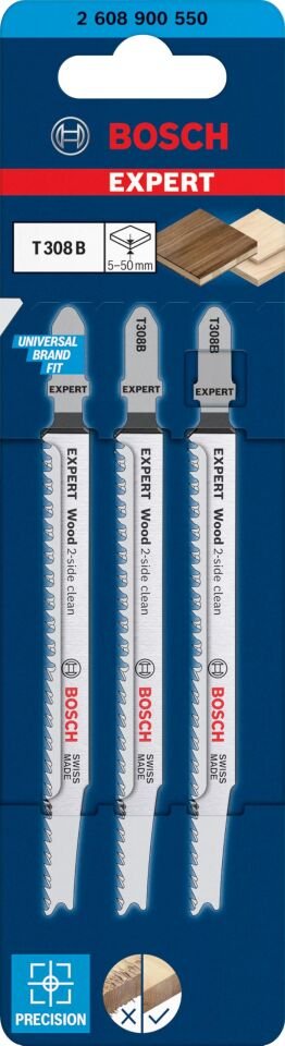 Bosch Ekstra Temiz Kesim Serisi Ahşap İçin T 308 B Dekupaj Testeresi Bıçağı - 3'Lü Paket