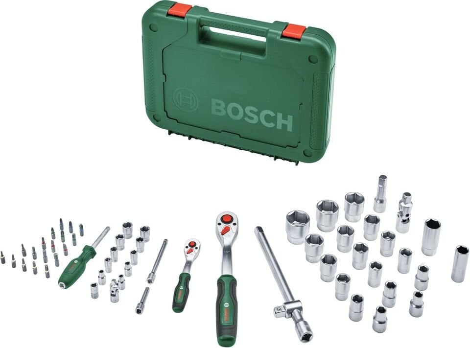 Bosch Lokma Takmı 1/4 ve 1/2 Cırcırlı Somun Sıkma 56 Parça 1600A02Z9G