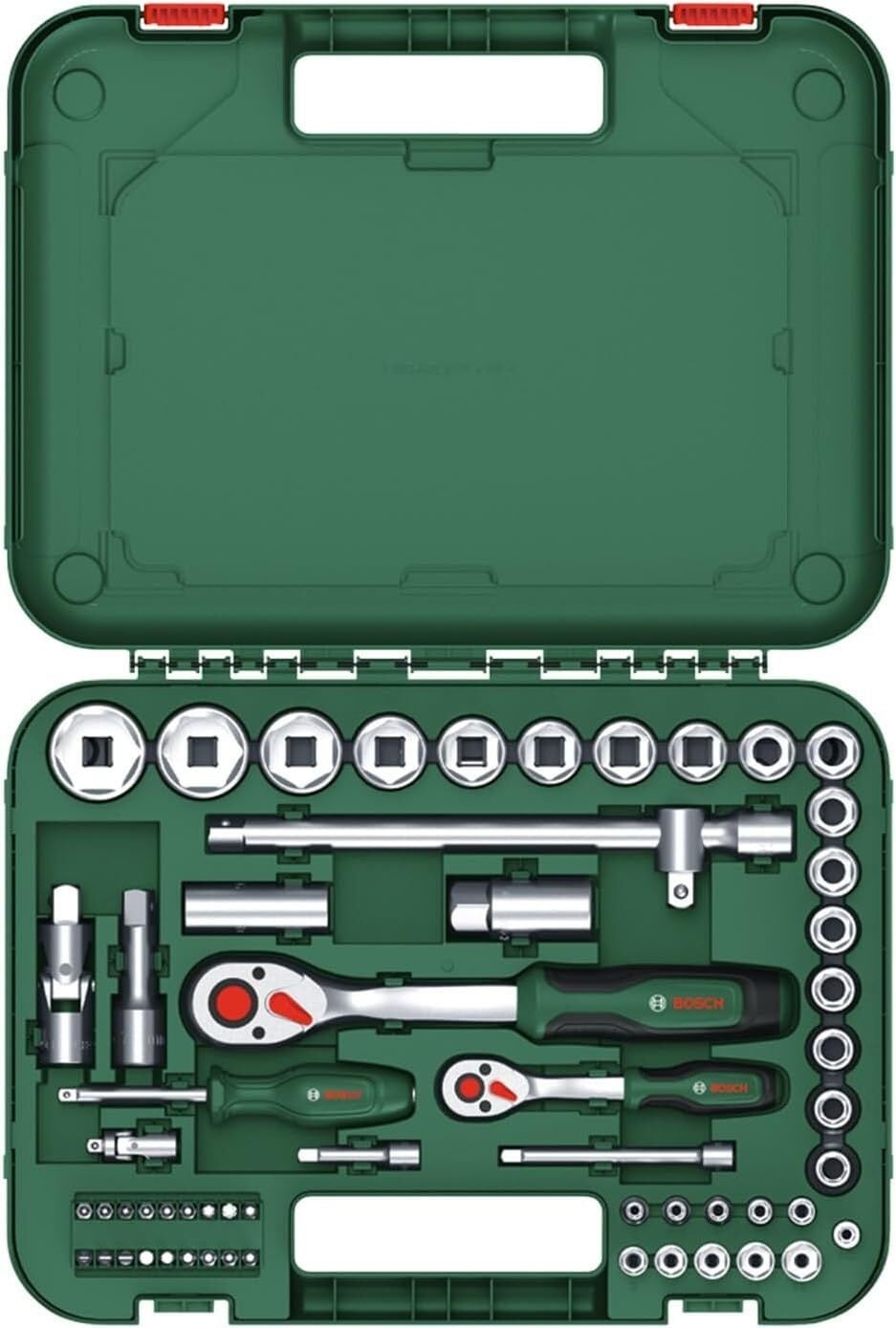 Bosch Lokma Takmı 1/4 ve 1/2 Cırcırlı Somun Sıkma 56 Parça 1600A02Z9G