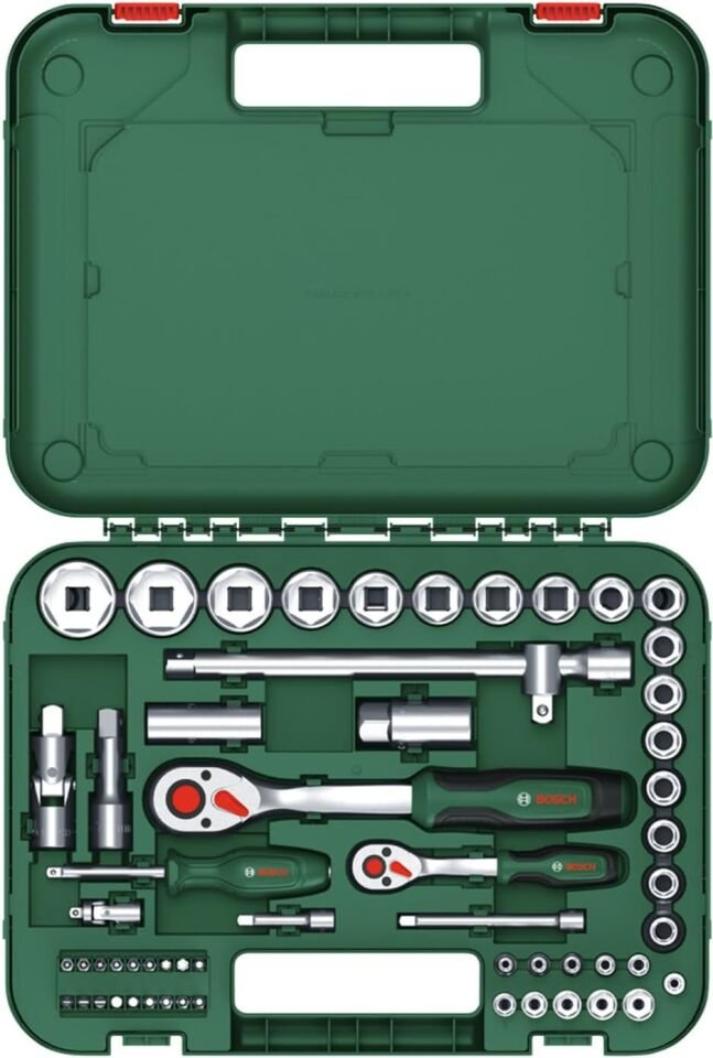 Bosch Lokma Takmı 1/4 ve 1/2 Cırcırlı Somun Sıkma 56 Parça 1600A02Z9G