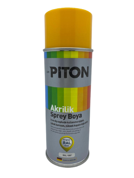 Piton Akrilik Sprey Boya 400 ml RAL1007 Krom Sarı