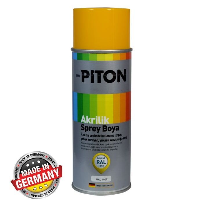 Piton Akrilik Sprey Boya 400 ml RAL1007 Krom Sarı