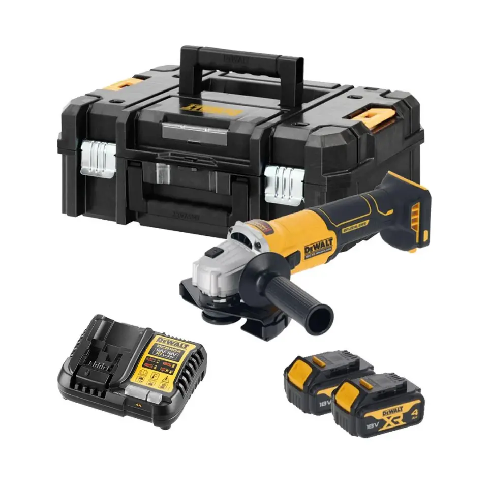 Dewalt DCG407M2T 18 V Çift Akülü 4 Ah Avuç Taşlama Makinesi