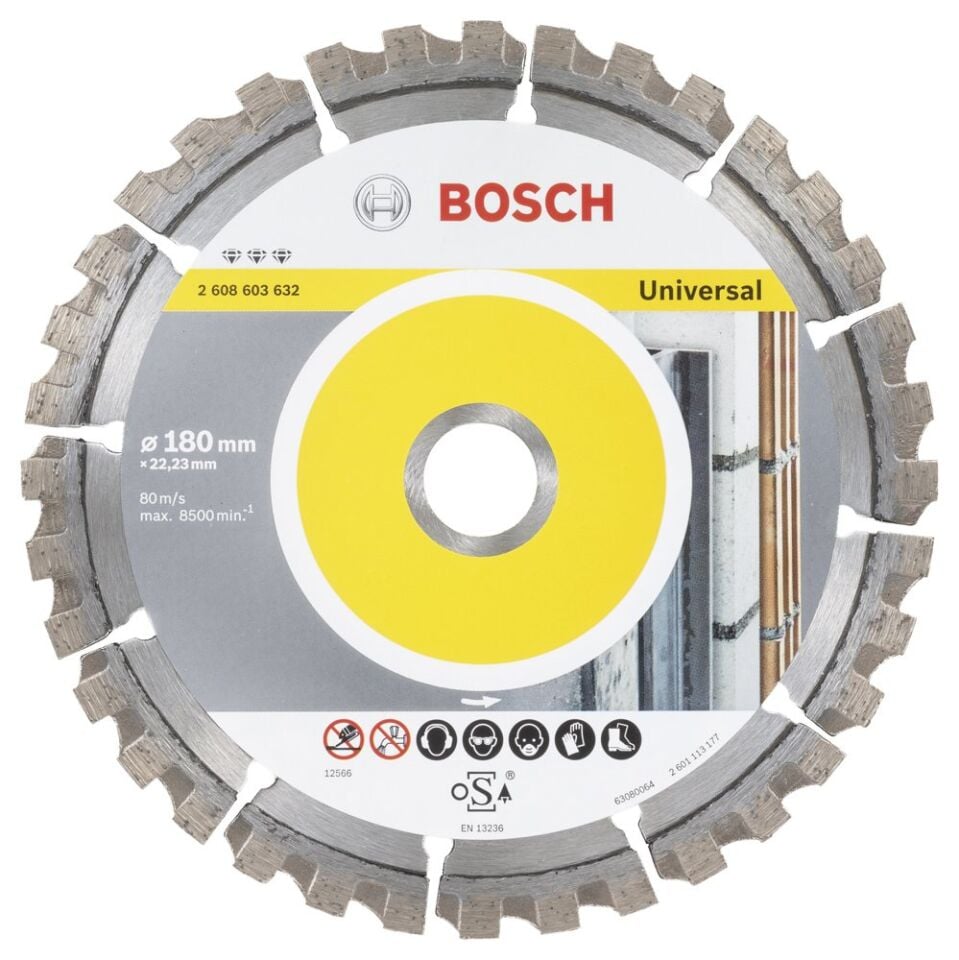 Bosch - Best Serisi Genel Yapı Malzemeleri ve Metal İçin Elmas Kesme Diski 180 mm