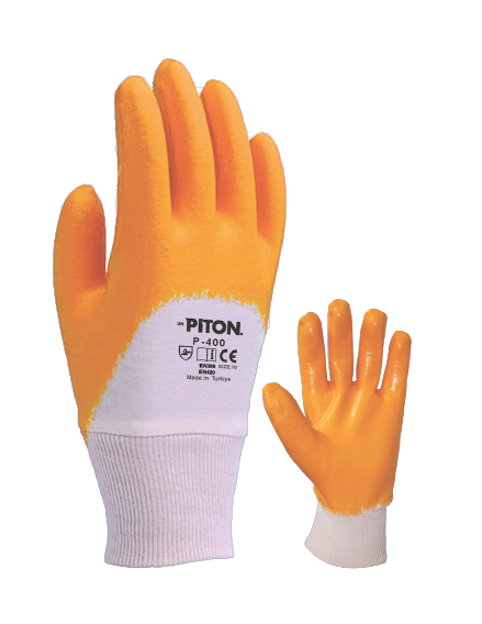 Piton Yarım Kaplı P-400 Gold Nitril Eldiven No:10