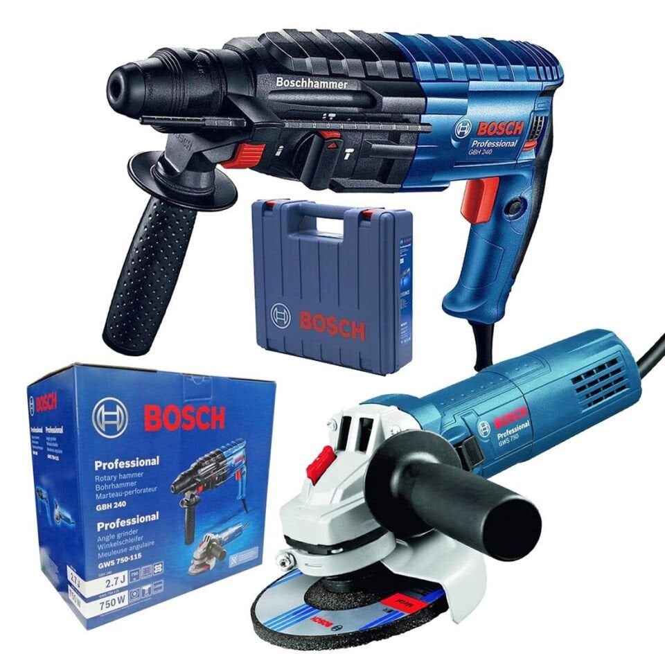 Bosch GBH 240 Kırıcı Delici + GWS 750-115 Taşlama Seti 0615900N1W