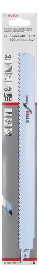 Bosch - Heavy Serisi Metal için Panter Testere Bıçağı S 1226 CHF - 5'li