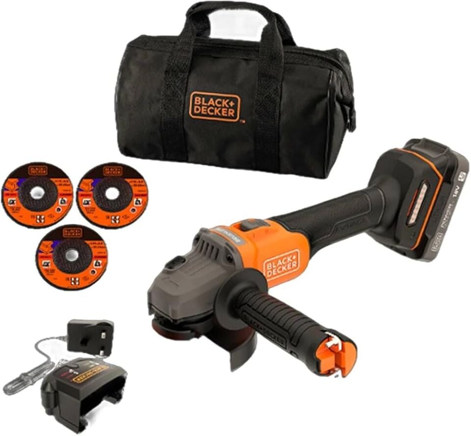 Black Decker BCG6L8D1S 115 mm 2 Ah Akülü Taşlama Makinesi