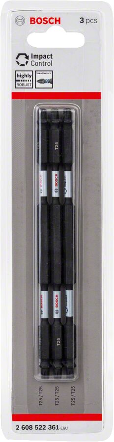 Bosch - Impact Control Serisi Çift Taraflı Vidalama Ucu 3'lü T25 *150mm
