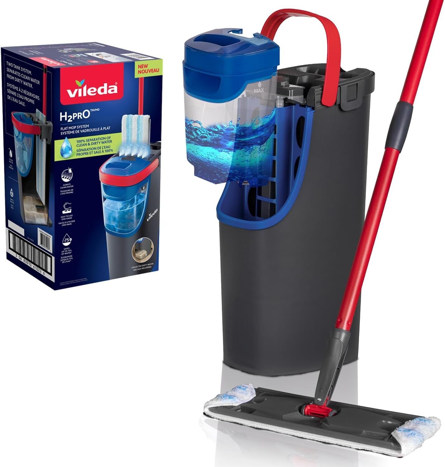 Vileda H2PRO Kirli ve Temiz Suyu Ayıran Temizlik Seti ve Mikrofiber Mop