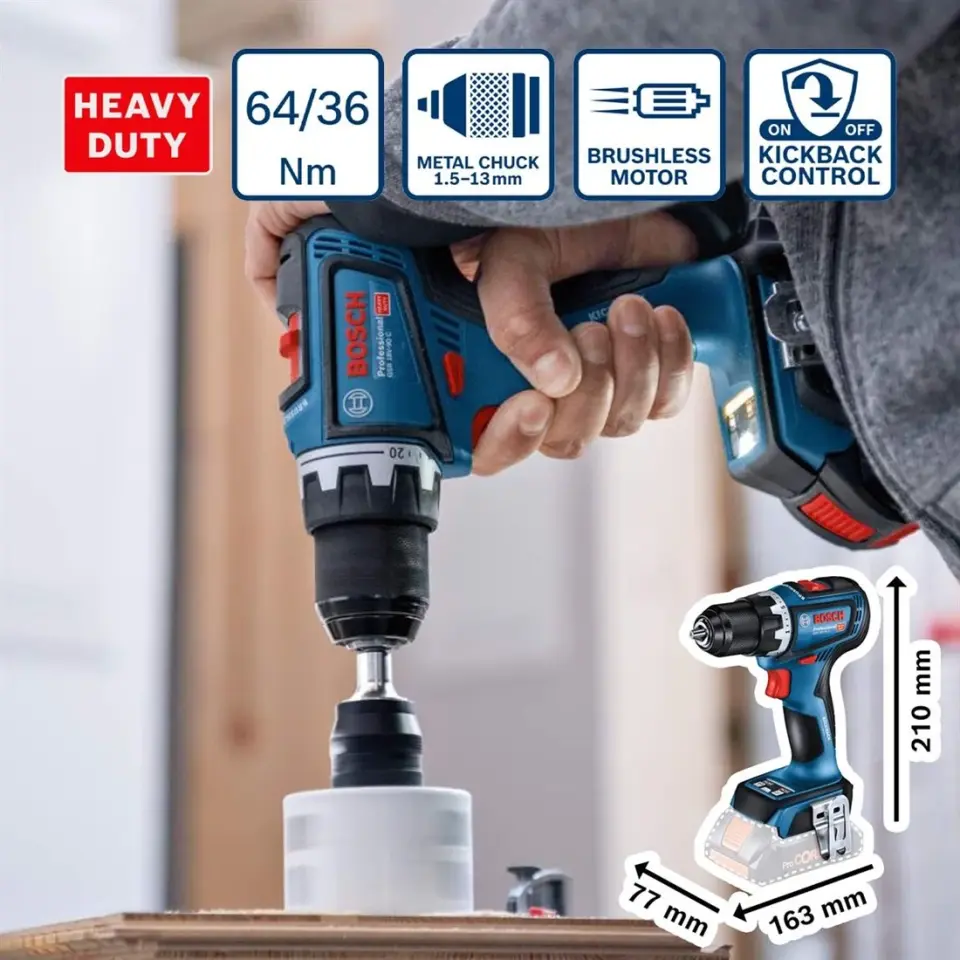 Bosch GSR 18V-90 C Çift Akülü 5 Ah Vidalama Makinesi