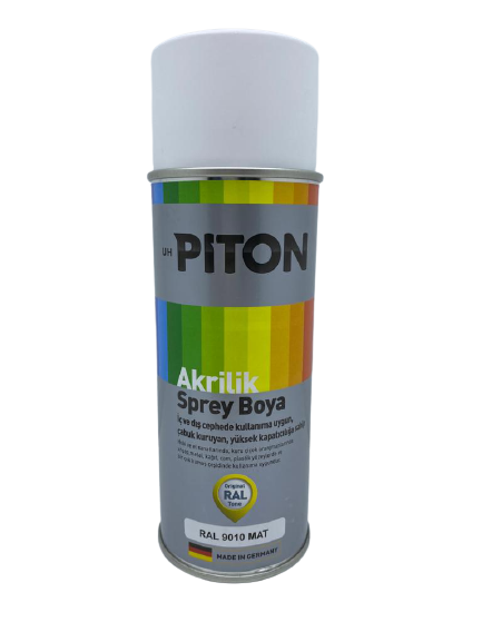 Piton Akrilik Sprey Boya 400 ml RAL9010 Mat Beyaz