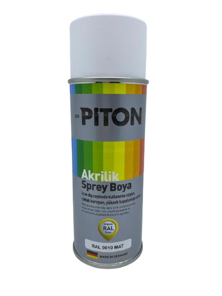 Piton Akrilik Sprey Boya 400 ml RAL9010 Mat Beyaz