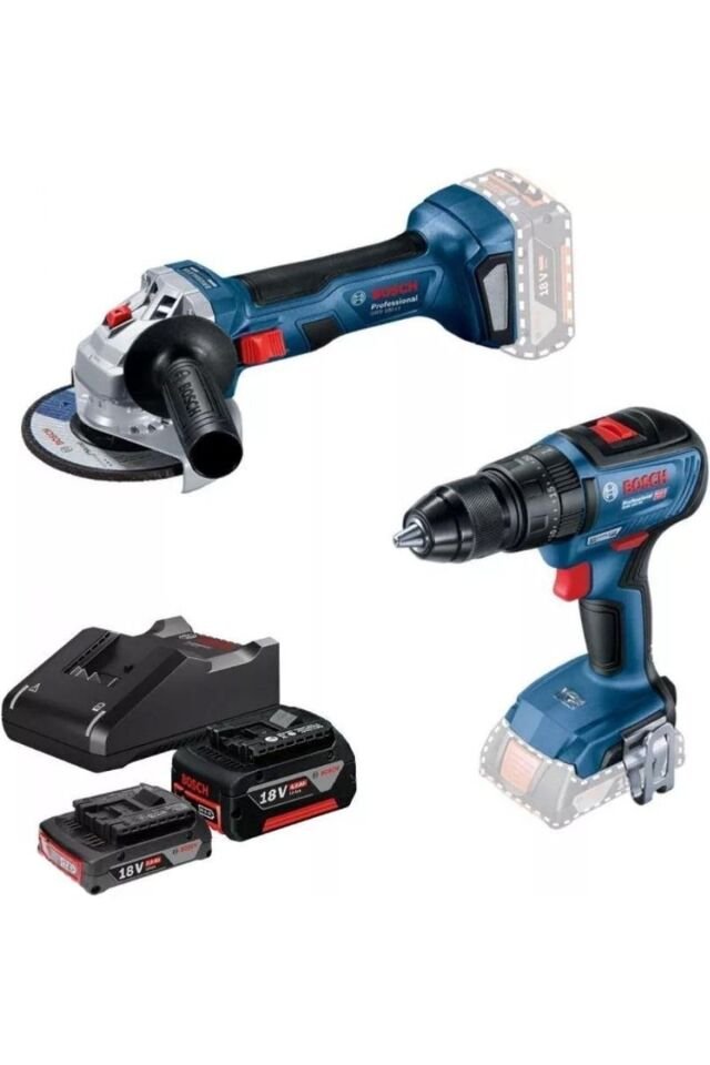 Bosch GSB 18V-50 + GWS 180-Li Taşlama ve Darbeli Matkap Seti 0615990M8S