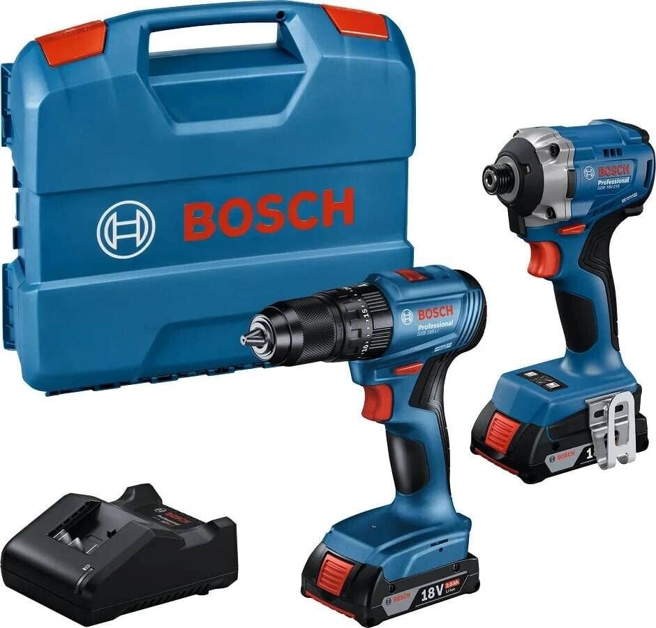 Bosch GDR 18V-215 + GSB 185-Lİ Torklu Vidalama ve Darbeli Matkap Seti 06019N2024
