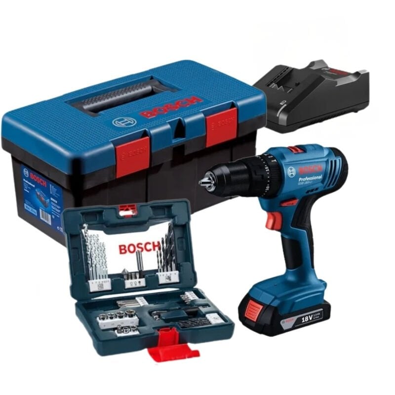 Bosch GSB 183-Li Darbeli Matkap 2AH Akü + 41 Parça Set 06019K91K3