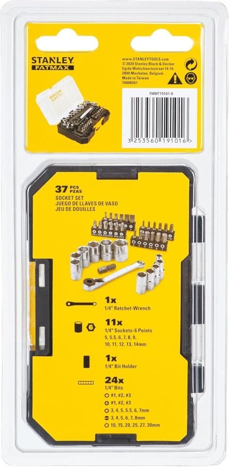 Stanley FMMT19101-0 1/4 Lokma Takımı Ve Bits Seti 37 Parça