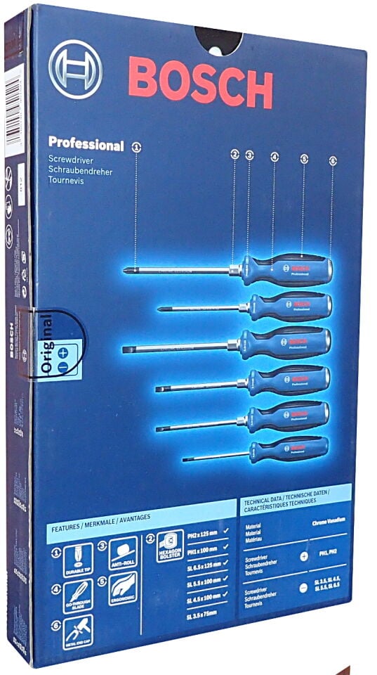 Bosch Profesyonel 6 Parça Tornavida Seti 1600A016BF