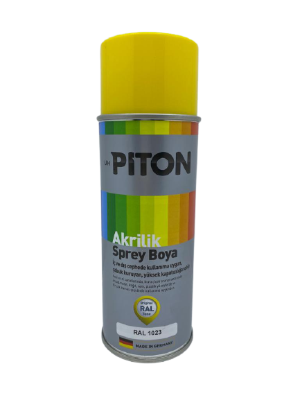 Piton Akrilik Sprey Boya 400 ml RAL1023 Trafik Sarı