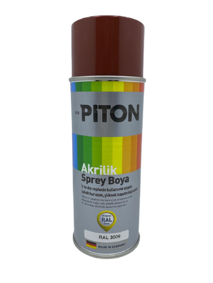 Piton Akrilik Sprey Boya 400 ml RAL3009 Oksit Kırmızı