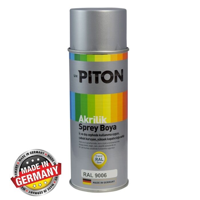 Piton Akrilik Sprey Boya 400 ml RAL9006 Gümüş Gri