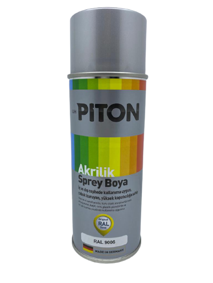 Piton Akrilik Sprey Boya 400 ml RAL9006 Gümüş Gri