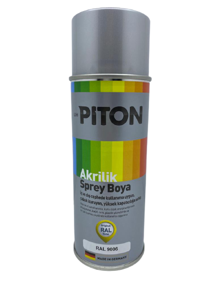 Piton Akrilik Sprey Boya 400 ml RAL9006 Gümüş Gri