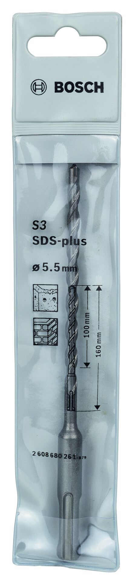 Bosch - Plus-1 Serisi, SDS-plus Kırıcı Delici Matkap Ucu 5.5*160 mm