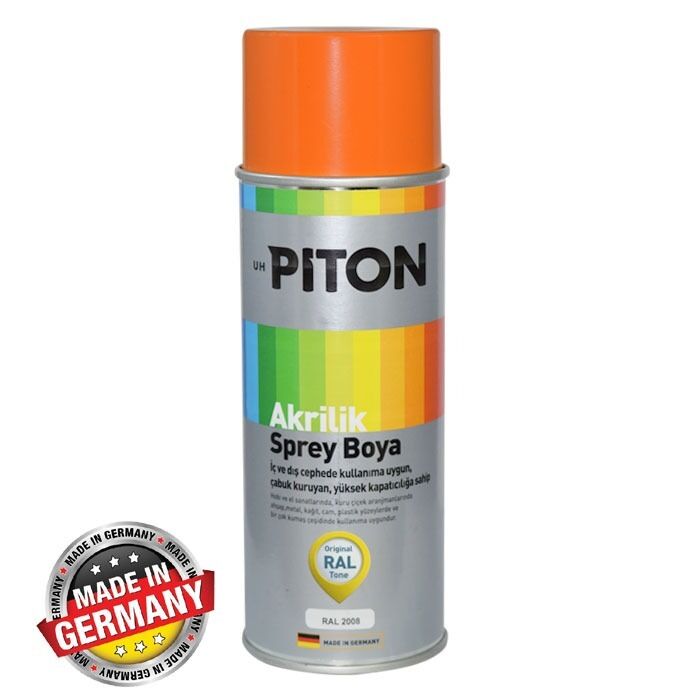 Piton Akrilik Sprey Boya 400 ml RAL2008 Açık Turuncu