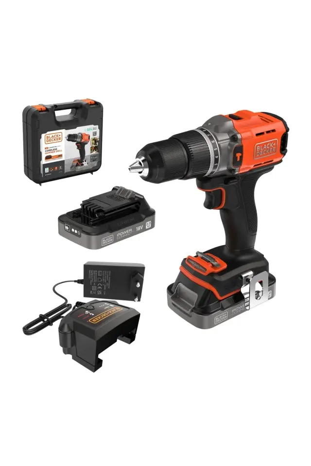 Black+Decker BCD383D2XK 18 V Çift Akülü 2 Ah Darbeli Matkap