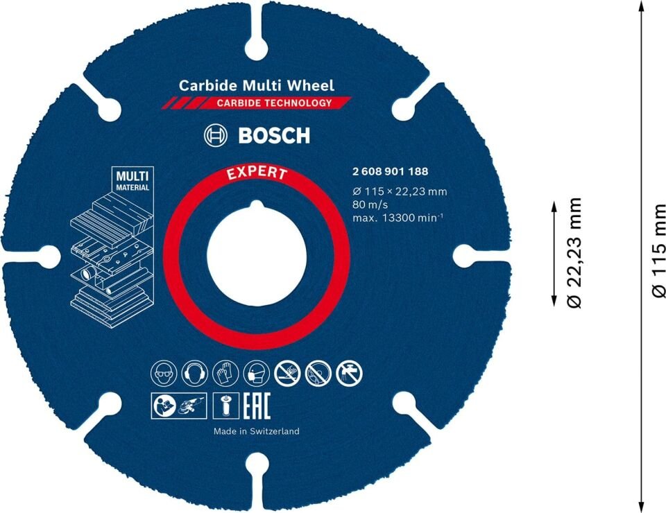 Bosch - Carbide Multi Wheel 115 mm (Çok Amaçlı Kesici)