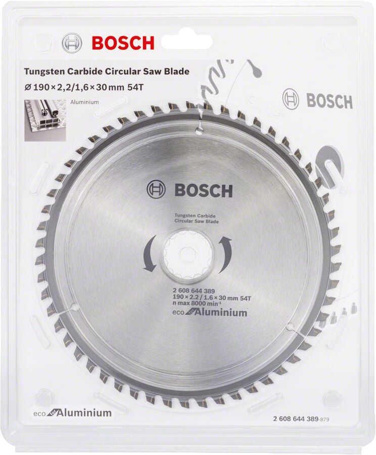 Bosch Optiline Eco Serisi Alüminyum için Daire Testere Bıçağı 190*30 54 Diş
