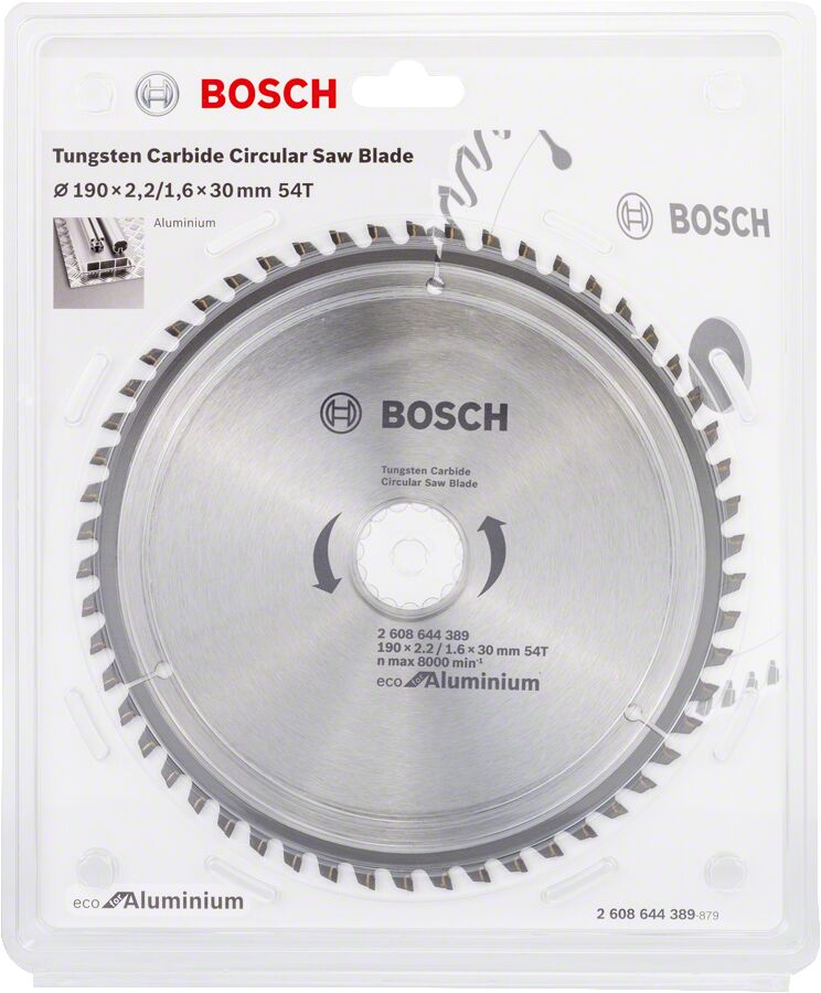 Bosch Optiline Eco Serisi Alüminyum için Daire Testere Bıçağı 190*30 54 Diş