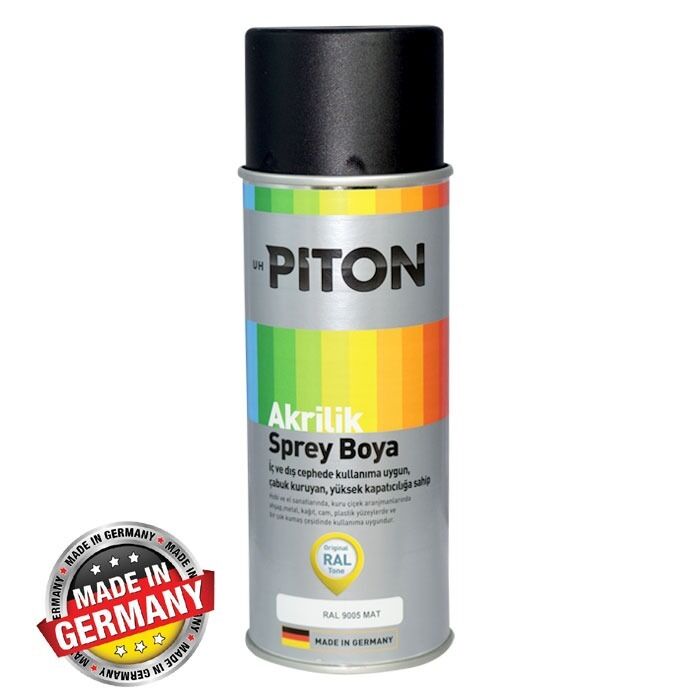 Piton Akrilik Sprey Boya 400 ml RAL9005 Mat Siyah
