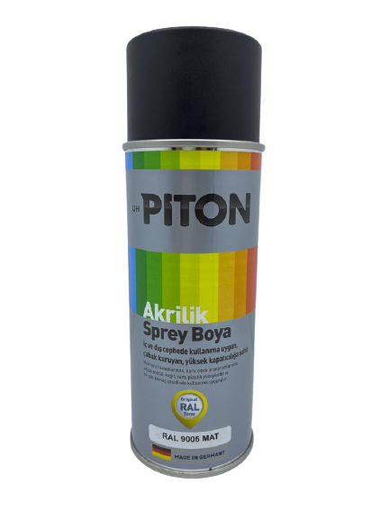 Piton Akrilik Sprey Boya 400 ml RAL9005 Mat Siyah